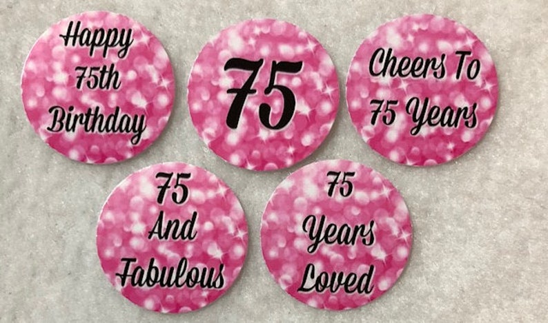 Set Of 50100150200 Personalized 75th Birthday Party 1 Inch Circle Confetti