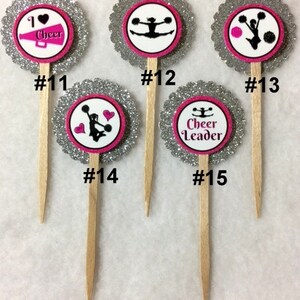 Set Of 12 Cheerleader Cupcake Toppers Your Choice Of Any 12 image 3