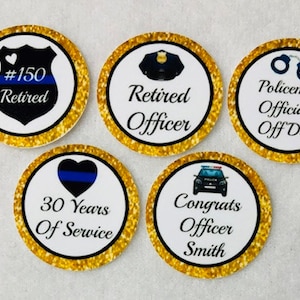 Set of 50/100/150/200 Policeman Police Retirement 1 Inch Confetti Circles