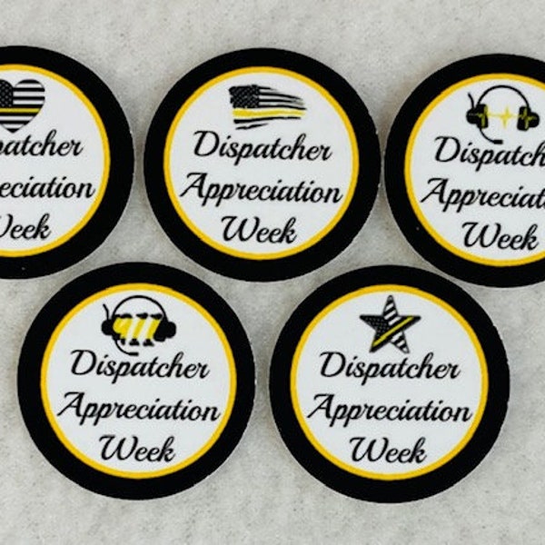 Set of 50/100/150/200 Thin Yellow Line 911 Dispatcher Appreciation Week 1 Inch Confetti Circles
