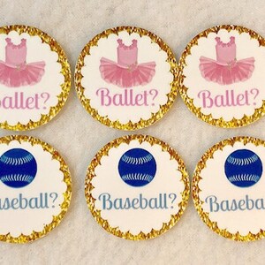 Personalized Set of 50/100/150/200 Gender Reveal Baseball or Ballet  Baby Shower  1 Inch Confetti Circles