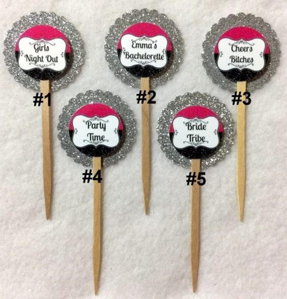 Set of 12 Personalized Bachelorette Cupcake Toppers your Etsy Australia