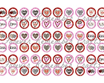 INSTANT DOWNLOAD 12mm Valentine Hearts Animal Print Template