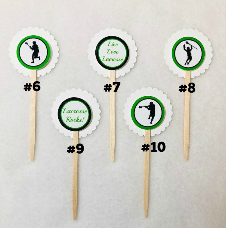 Set of 12 Lacrosse Cupcake Toppers your Choice of Any 12 Etsy