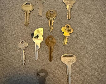 Lot of Ten Keys- Two Flat Skeleton Various Sizes