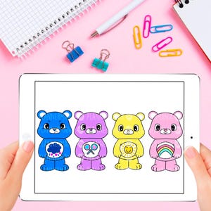 Toy Bears Cute Printable or Digital Stickers in PNG Format