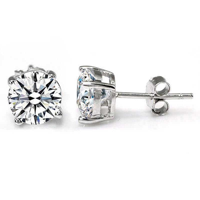 1 Carat Created Diamond Stud Earrings 925 Sterling Silver Etsy
