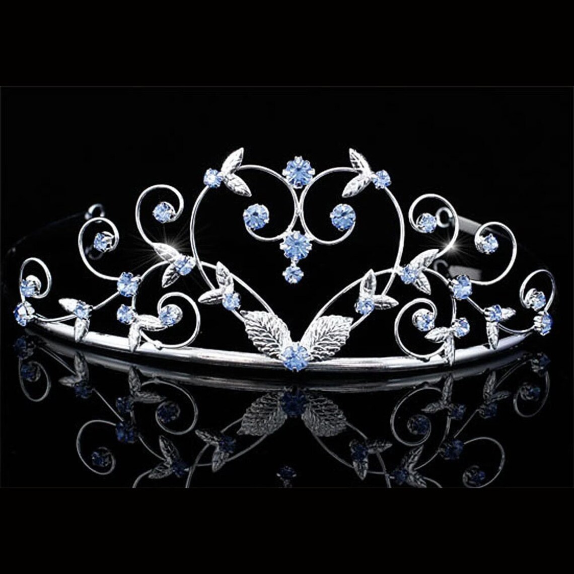 Blue Tiara Woodland Tiara Fairy Princess Tiara Crystal Etsy