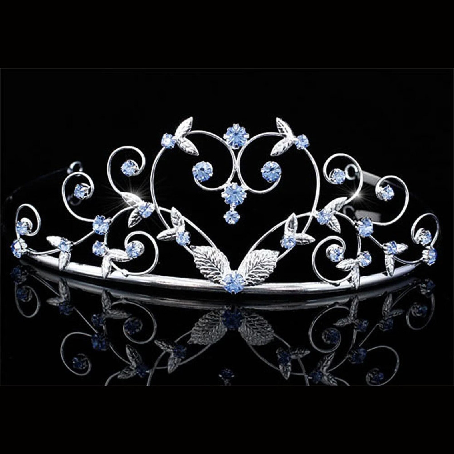 Blue Tiara Woodland Tiara Fairy Princess Tiara Crystal Etsy