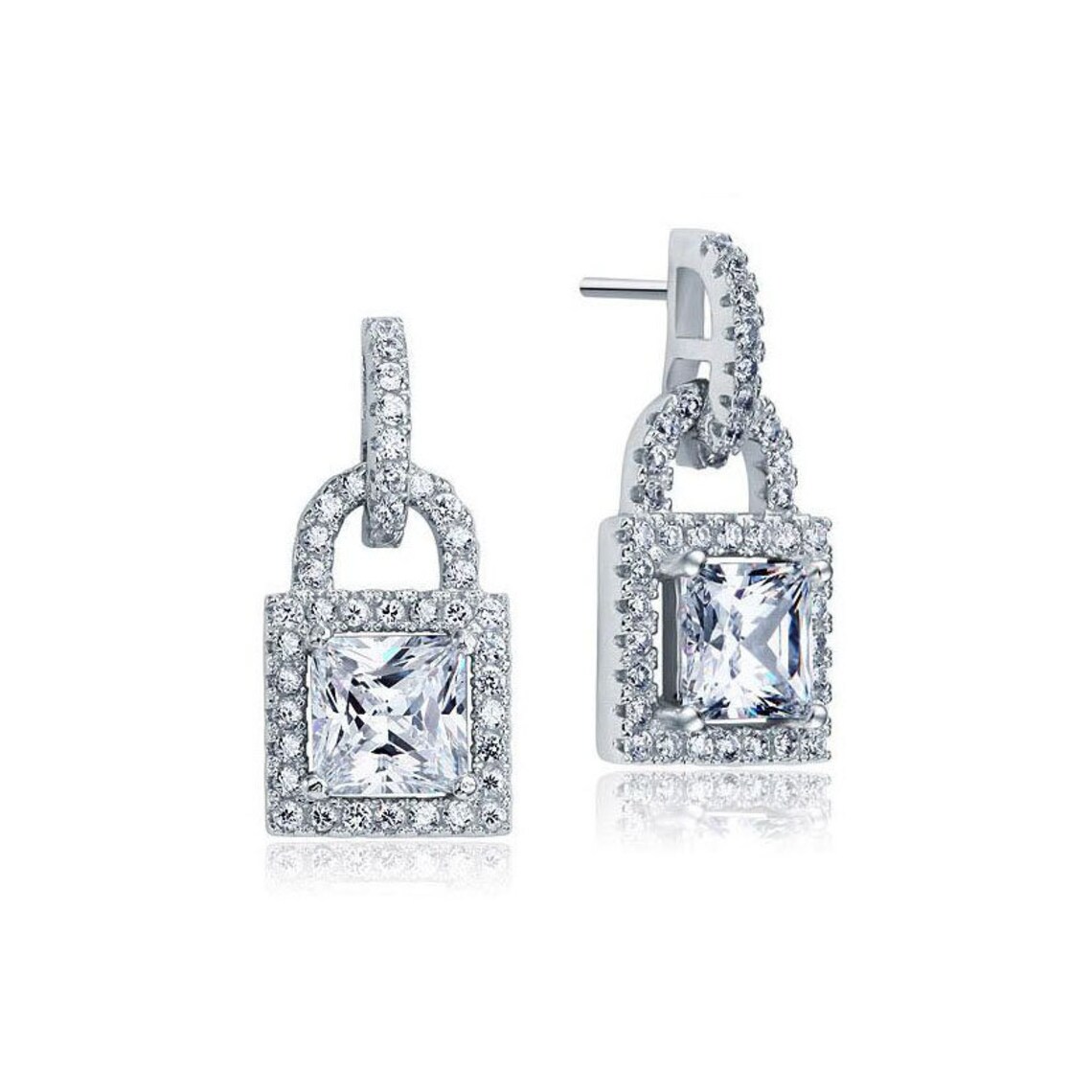 1 Carat lab grown diamond earrings Created Diamond Dangle Etsy