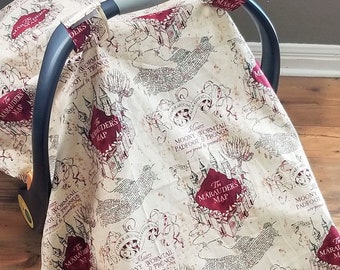 Harry Potter Infant Carrier Cover / Marauder's Map Car Seat Canopy Tent / Añadir ventana