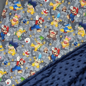 Nintendo Super Mario Brothers Character Blanket / Custom Color and Sizes