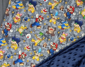 Nintendo Super Mario Brothers Character Blanket / Custom Color and Sizes