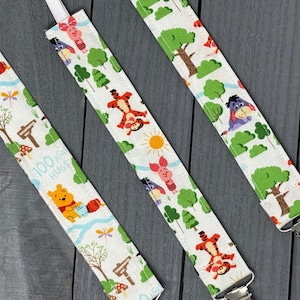 Winnie The Pooh and Friends Pacifier Clip / Universal Fabric Binky Keeper