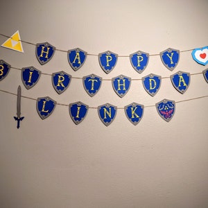 Legend of Zelda Birthday Banner: Hylian Shield Party Decor