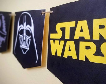 Banner de cumpleaños de Star Wars personalizado / Fiesta de Star Wars / Alta calidad