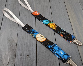 Outer Space Pacifier Clip / Universal Binky Holder