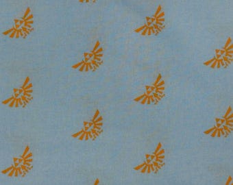 Legend of Zelda Fabric / Logo / By the Yard / Half Yard / Light Blue
