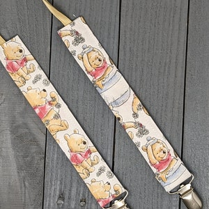 Winnie The Pooh Pacifier Clip / Universal Fabric Binky Keeper image 1