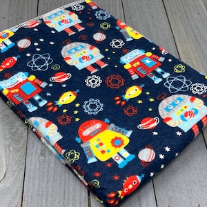 Robot Receiving Blanket / Extra Large Flannel Swaddle Cloth