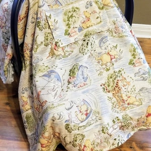 Winnie The Pooh Car Seat Cover / Add a Window / Infant Carrier Cover Tent
