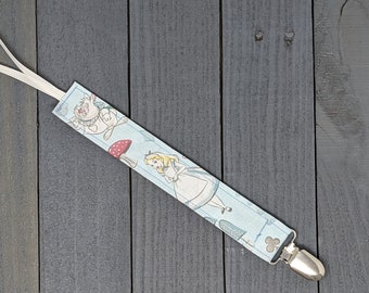 Alice in Wonderland Pacifier Clip / Universal Fabric Binky Holder