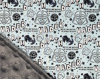 Fathers Day Star Wars Blanket / Luke Leia and Darth Vader / Custom Sizes and Colors