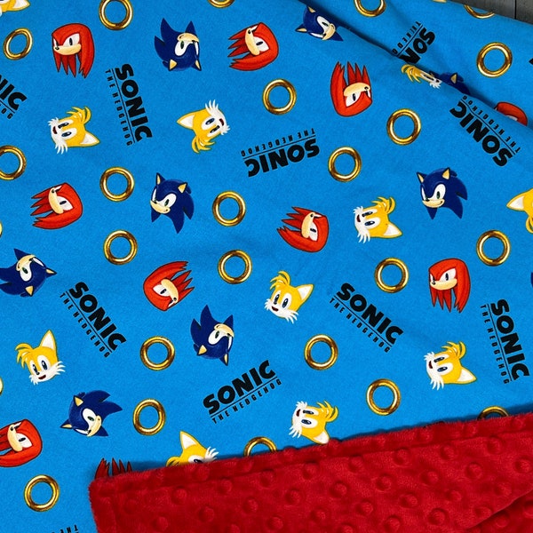 Sonic The Hedgehog Minky Blanket / Custom Colors and Sizes