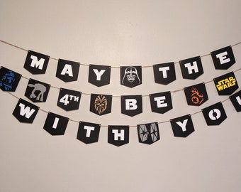 Banner de Star Wars del 4 de mayo: Decoración de fiesta hecha a mano