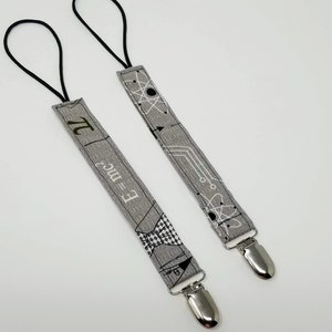 Math Science Pacifier Clip / Chemistry Universal Fabric Binky Holder