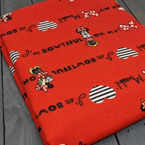 Minnie Mouse Receiving  Blanket / Extra Large Flannel Swaddle Cloth