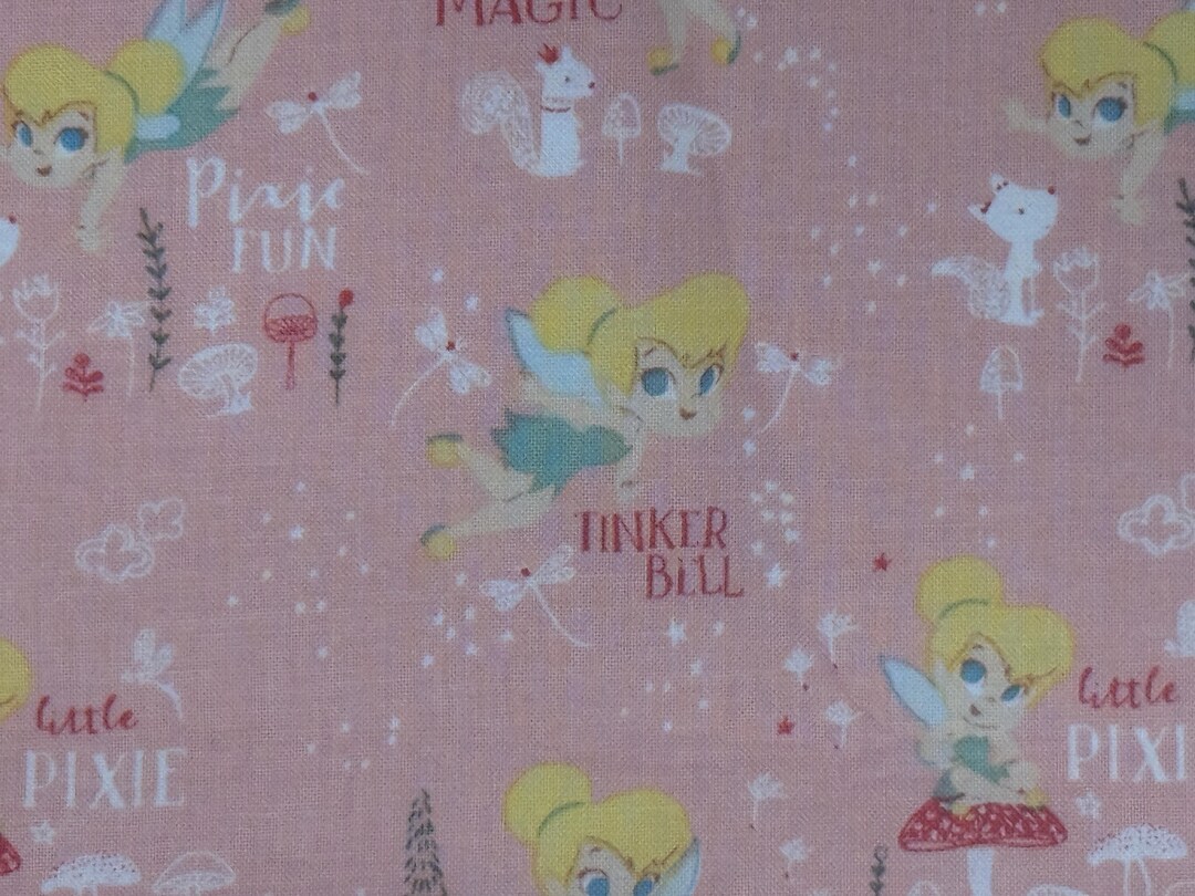 Tinker Bell Fabric / Pixie Magic in Pink / Half Yard / by the Yard - Etsy