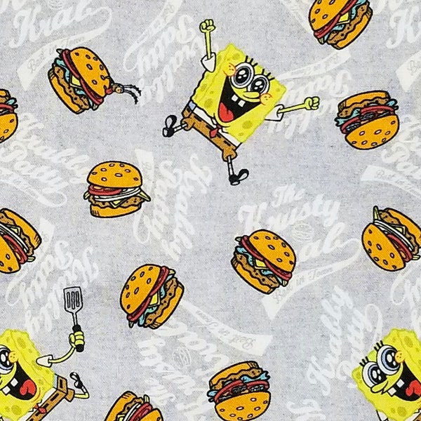 Spongebob Cotton Fabric / Fat Quarter / By the Yard