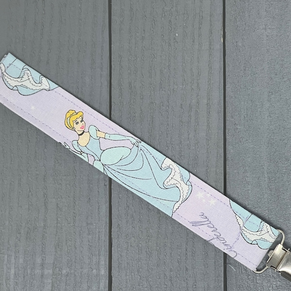 Cinderella Pacifier Clip / Fabric Binky Holder
