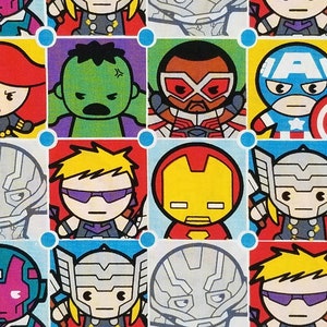 Avengers Kawaii Fabric / Fat Quarter / By the Yard