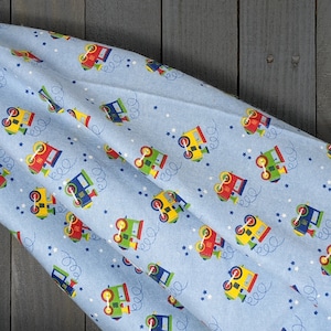 Train Receiving  Blanket / Extra Large Flannel Swaddle Cloth