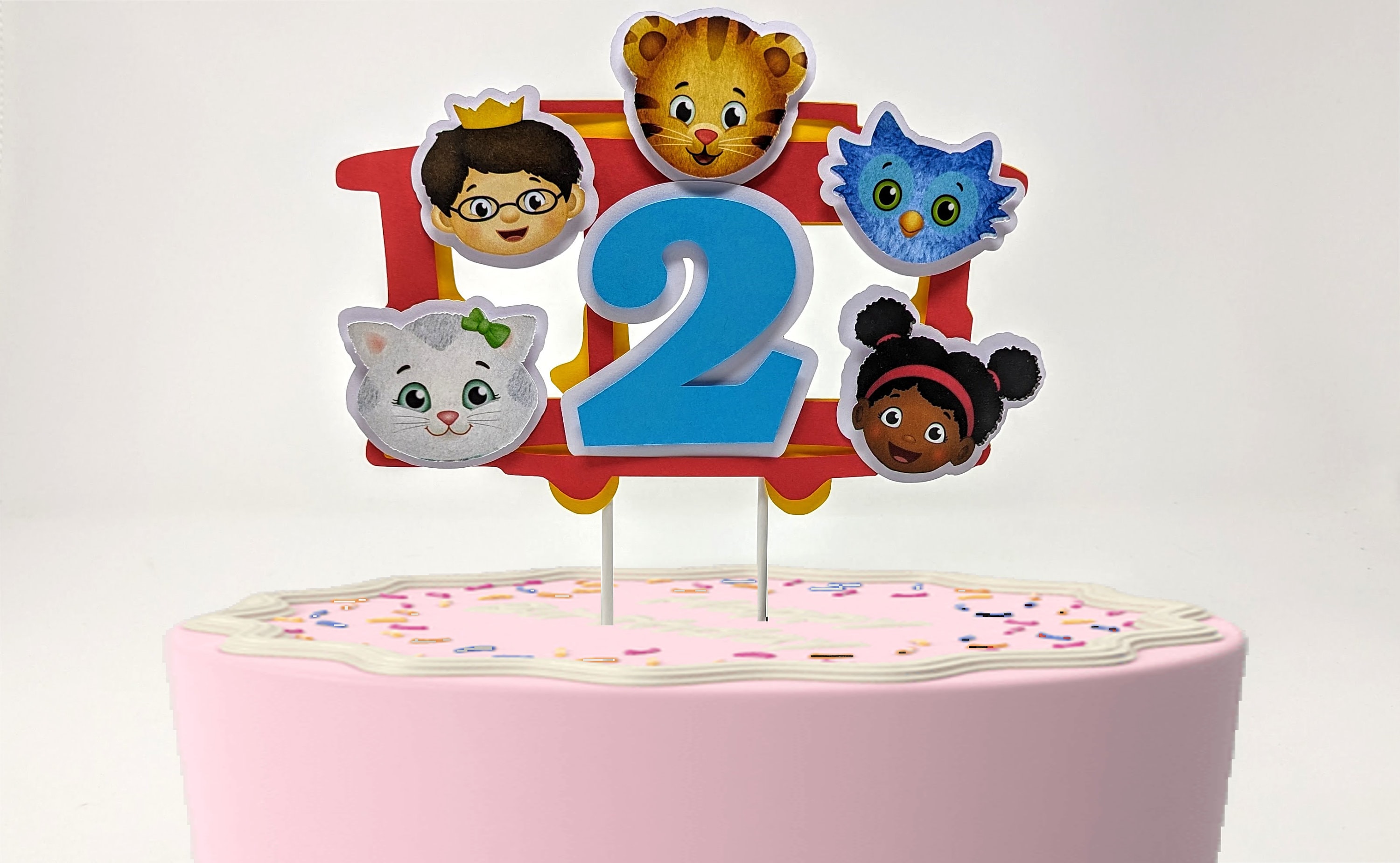 Daniel Tiger Birthday Round Stickers Printed 1 Sheet Cup Cake Toppers –  Virginia Design Shop