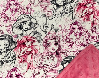 Disney Princess Blanket / Custom Sizes and Colors