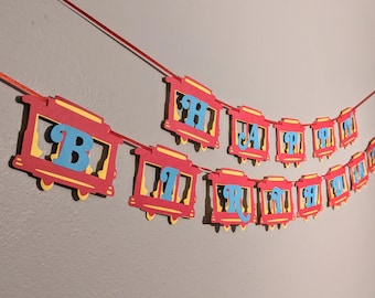 Personalized Trolley Birthday Banner ⁘ High Quality ⁘