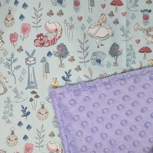 Alice in Wonderland Blanket / Custom Sizes and Colors