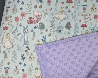 Alice in Wonderland Blanket / Custom Sizes and Colors