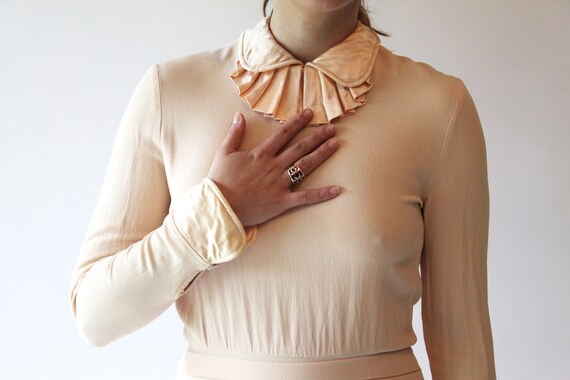 silk dress / light pink flesh-tone / Albert Nipon