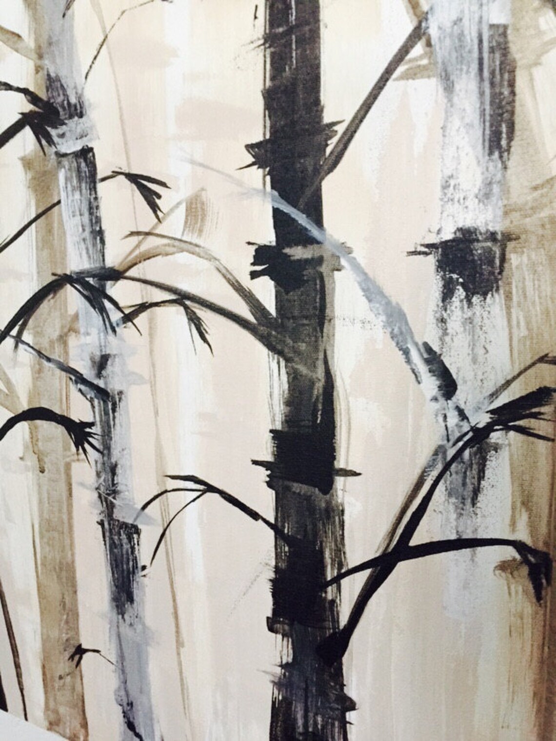 Original Bamboo Acrylic Painting on Canvas. Etsy