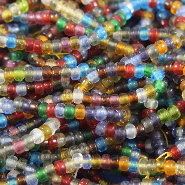 Crow Beads, Multi Color, 6mm Glass Beads, Approx. 160 Bead Strand, Approx. - 24 inches, Native American style Jewelry Supply