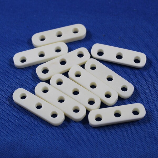 3 Hole Bone Spacer, 10 Spacer Beads, Bone comes from Oxen / Water Buffalo, Native American Type Craft Supplies, BSF3 White