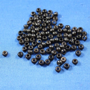 4mm Black Horn Beads, Bag of 100 Beads, Jewelry Supplies, Pow Wows, Native American Craft Supplies, BH4