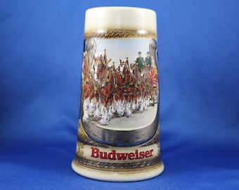 Budweiser Collectible Stein, 1986,  Horseshoe Stein, CS68, Made in West Germany, Staffel Stoneware Mug, Breweriana, Beer Collectibles