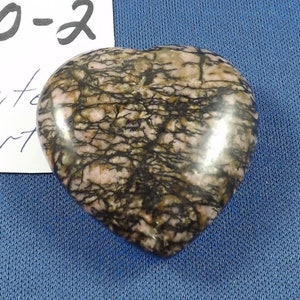 Rhodonite Stone Heart, Pink & Black Stone, Polished Natural Rhodonite, 40 mm, Metaphysical, Pocket Stone, RHO-2, Natural Decor, Altar tools