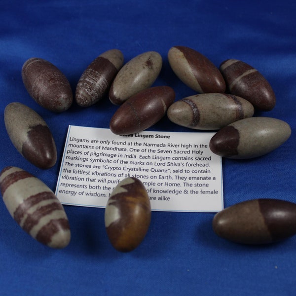 Shiva Lingam Stone, Crystalline Quartz, Sacred Stone of India, Hindu, Metaphysical Properties, 1.75" to 2.25" Stone, Knowledge & Wisdom