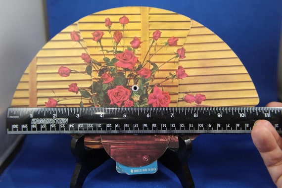 Beautiful Tri Fold Fan with Roses, Rock Island Il… - image 8